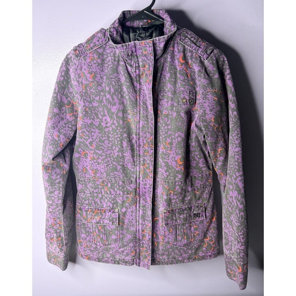 DC Jackets & Blazers - DC Shoes Purple Quilted Camo Jacket Womens Medium Zip Front Streetwear Skate